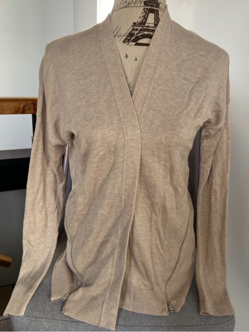 Abercrombie & Fitch Beige Wrap-Front Lightweight Cardigan
